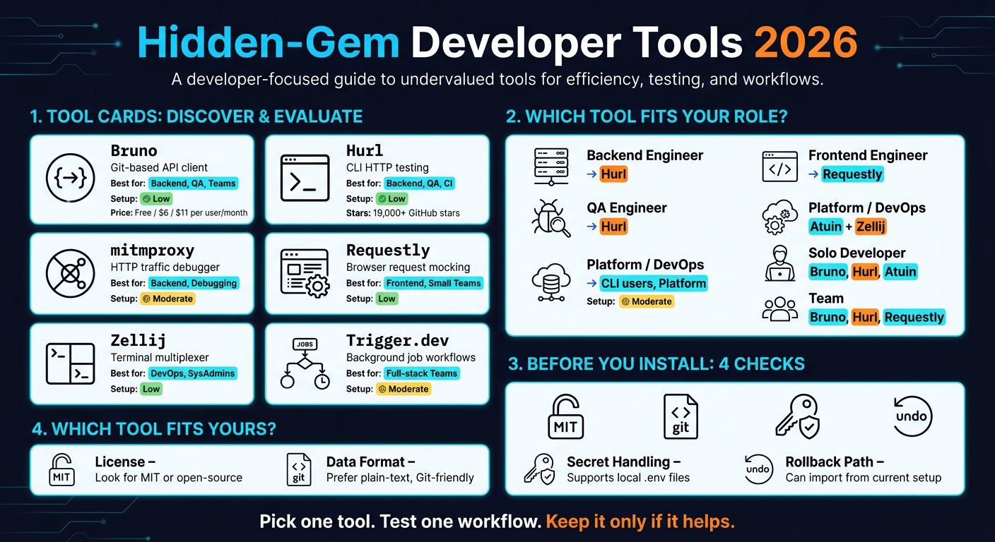 Hidden-Gem Developer Tools 2026: Quick Comparison Guide