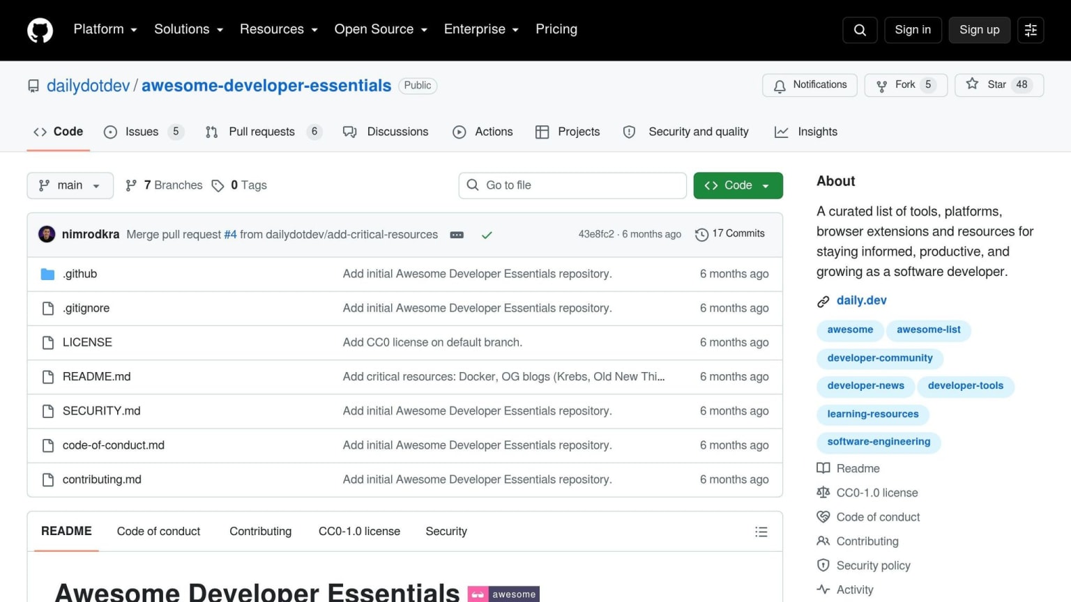 dailydotdev/awesome-developer-essentials