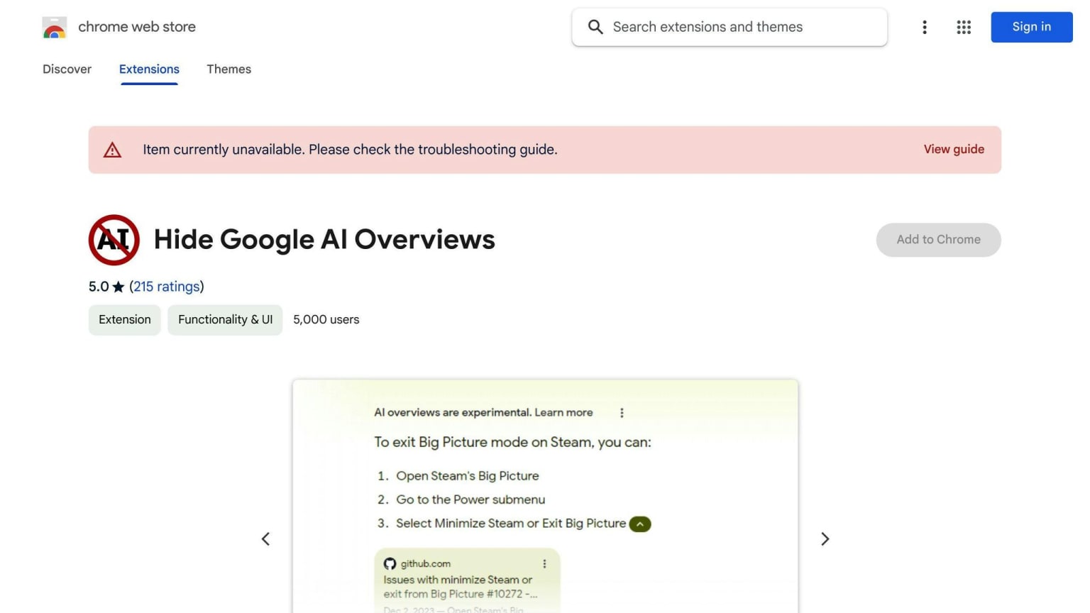Hide Google AI Overviews