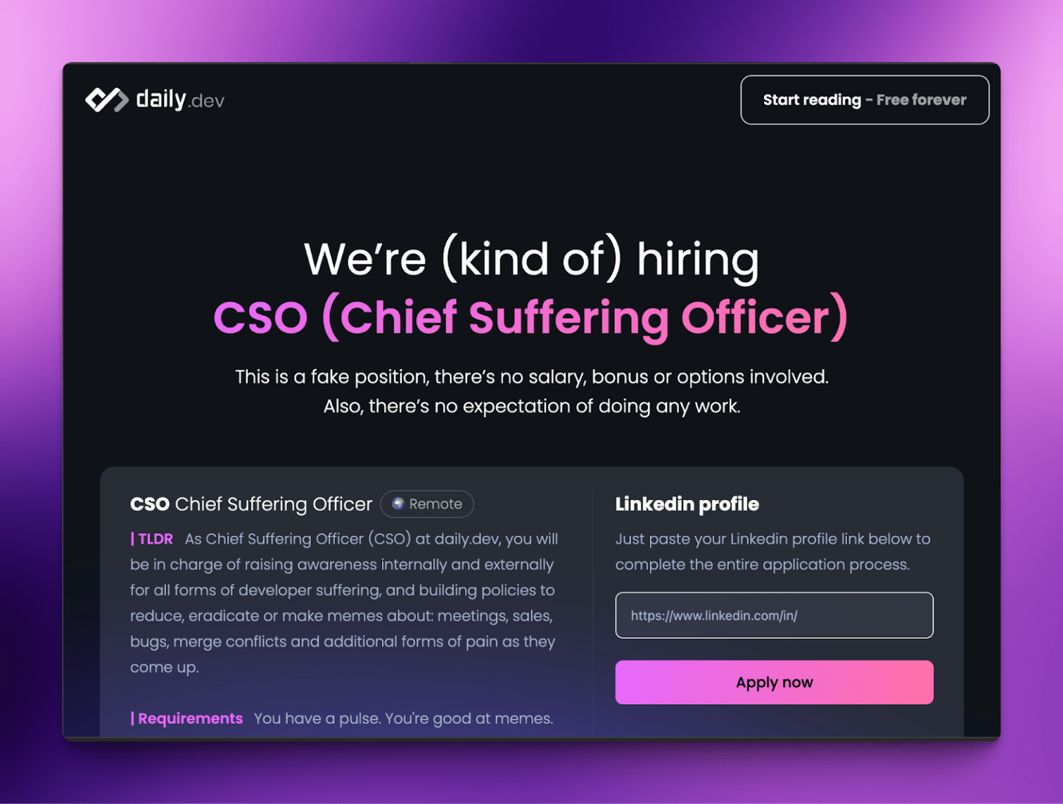 CSO mini site screenshot
