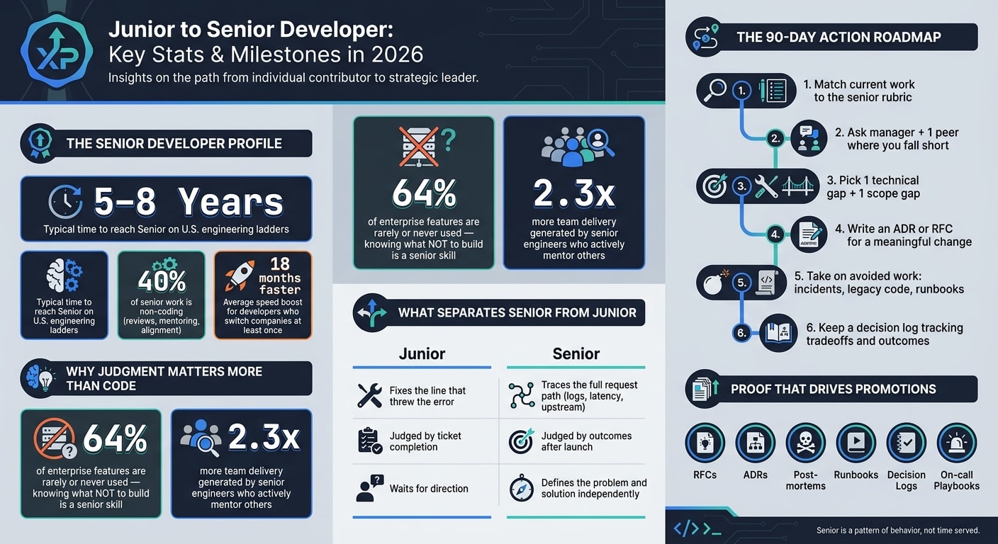 Junior to Senior Developer: Key Stats & Milestones in 2026