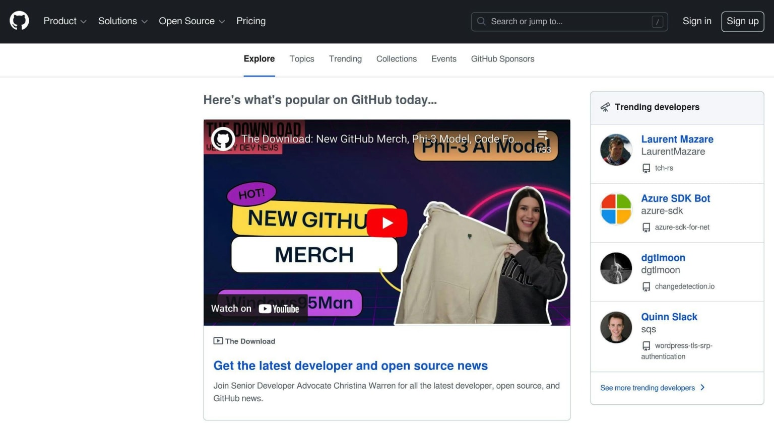 GitHub Explore