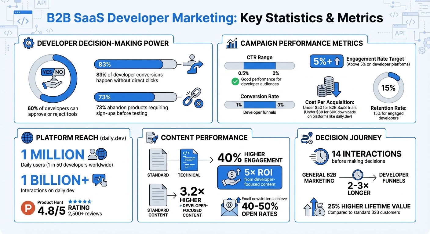 Developer Marketing Statistics and Key Metrics for B2B SaaS