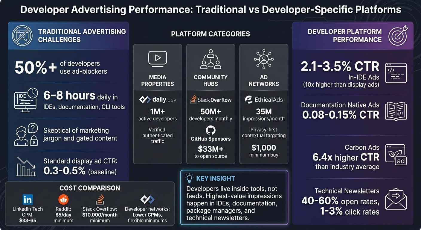Developer Advertising Performance: Traditional vs Developer-Specific Platforms
