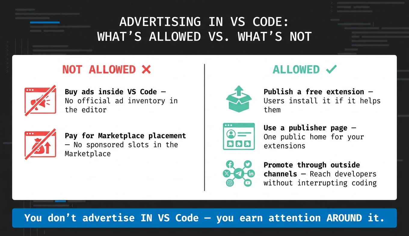Can You Advertise in VS Code? What's Allowed vs. What's Not