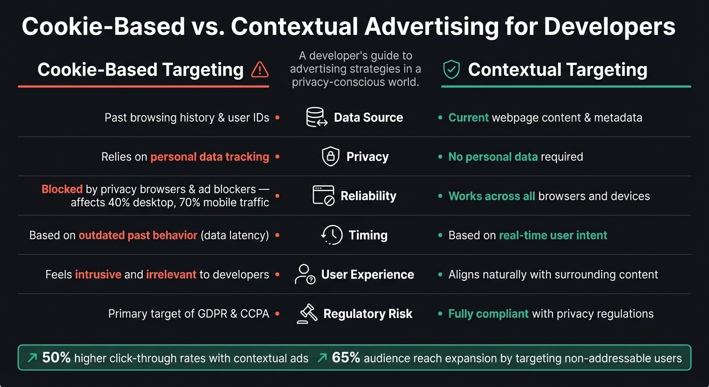 Cookie-Based vs. Contextual Advertising for Developers