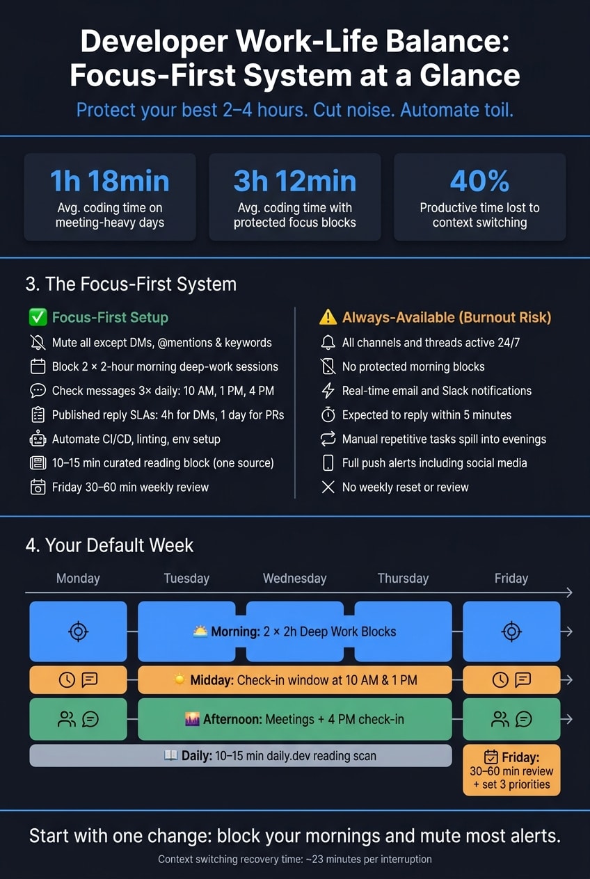 Focus-First vs. Always-Available: Developer Work-Life Balance Setup