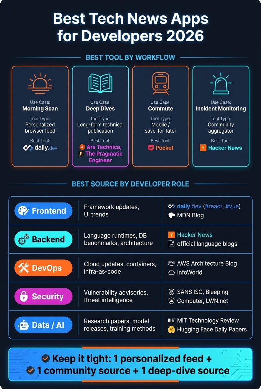Best Tech News Apps for Developers 2026: Tools by Workflow & Role