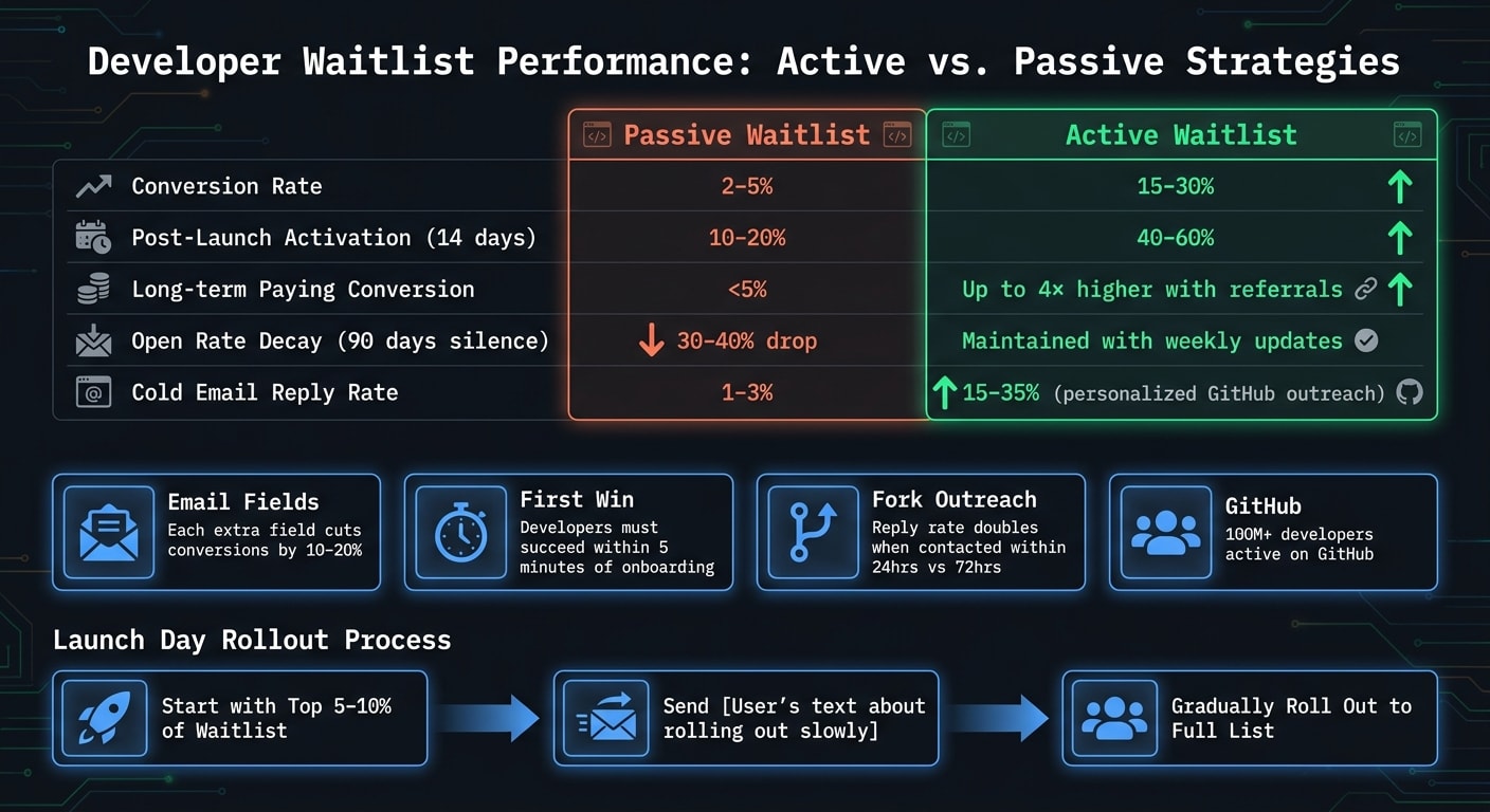 Developer Waitlist Performance: Active vs. Passive Strategies