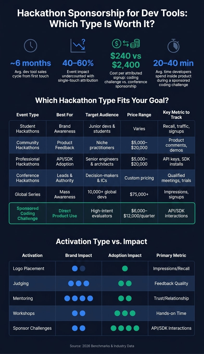 Hackathon Sponsorship Types for Dev Tools: Cost, Goals & ROI at a Glance