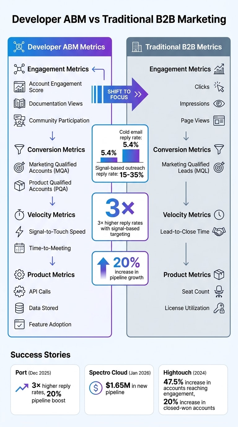 Developer ABM vs Traditional B2B Marketing: Key Metrics and Performance Comparison