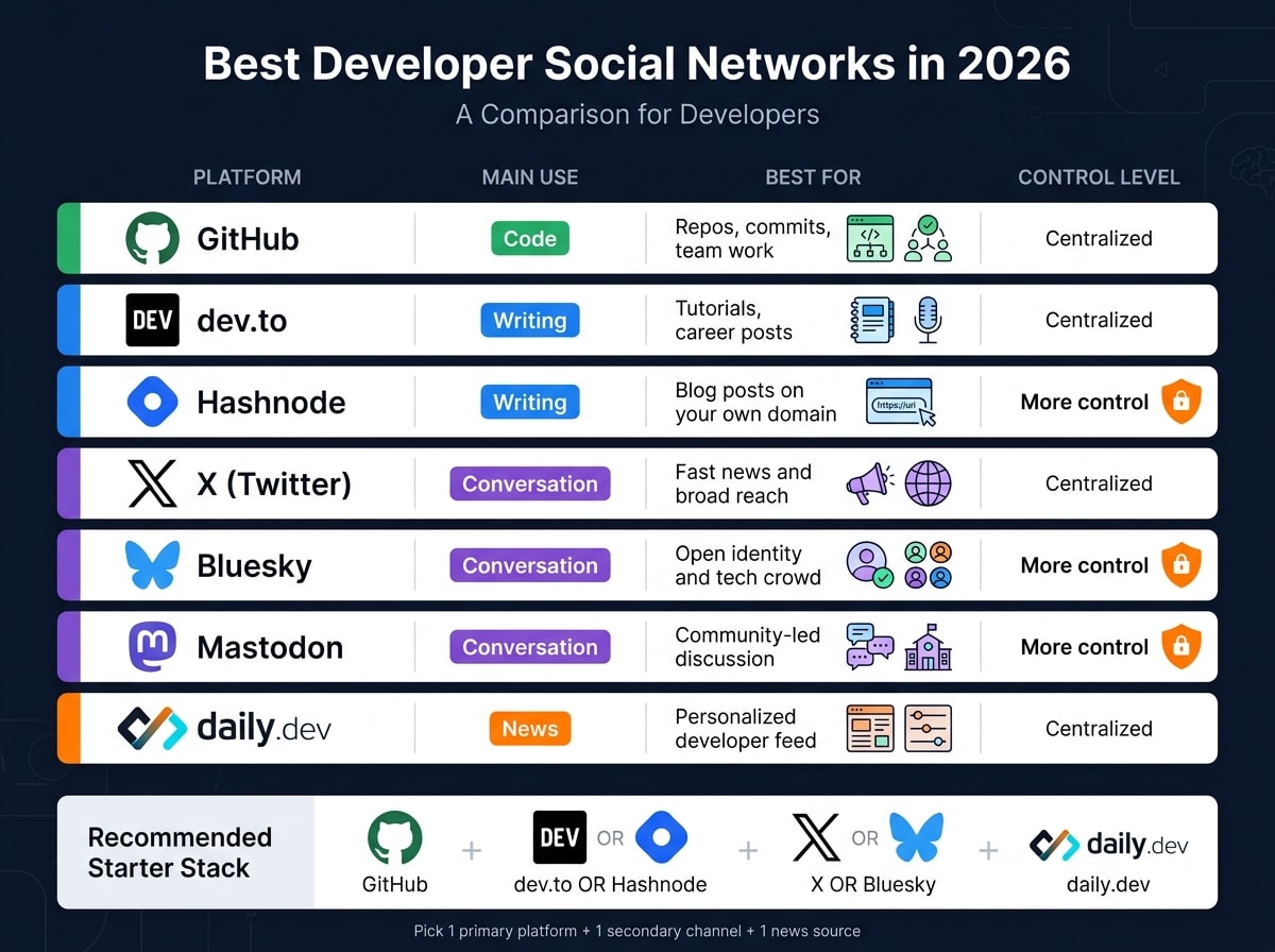 Best Developer Social Networks in 2026: Platform Comparison