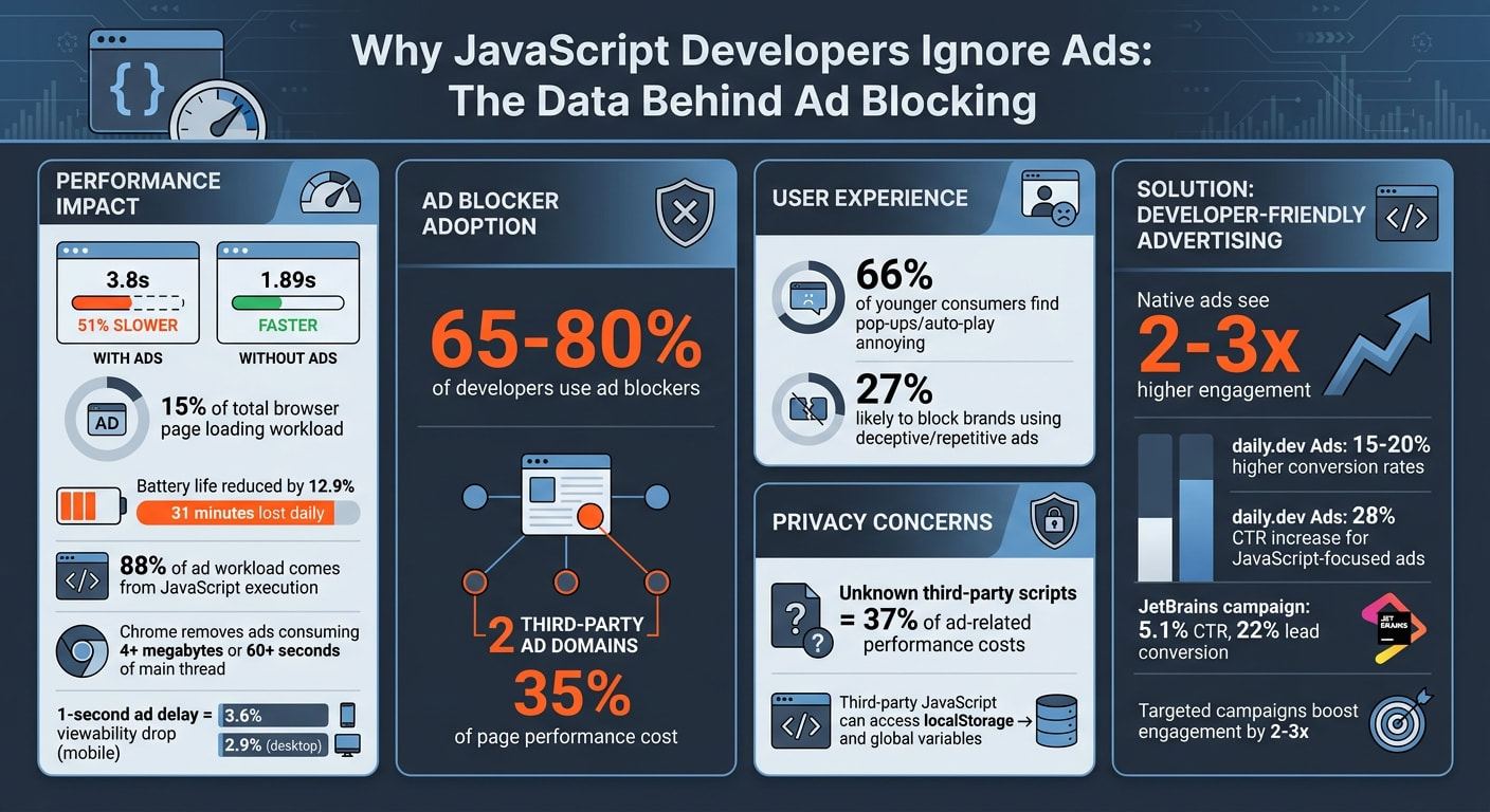 Why JavaScript Developers Block Ads: Key Statistics on Performance, Privacy, and Usage