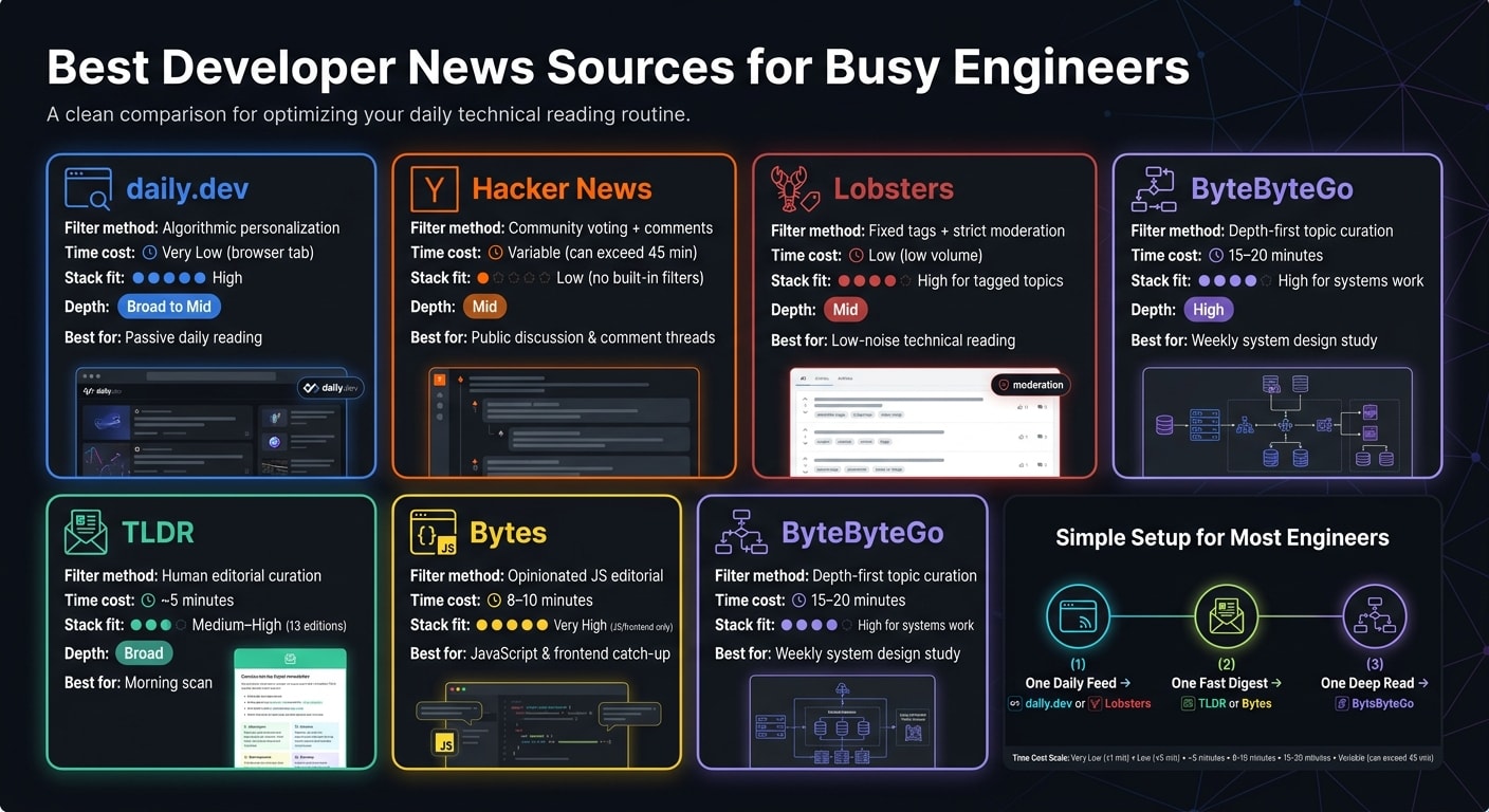 Best Developer News Sources Compared: Speed, Depth & Stack Fit