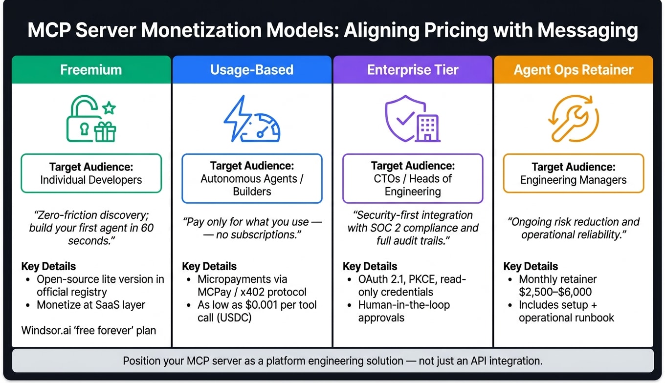 MCP Server Pricing Models: Messaging & Audience Guide