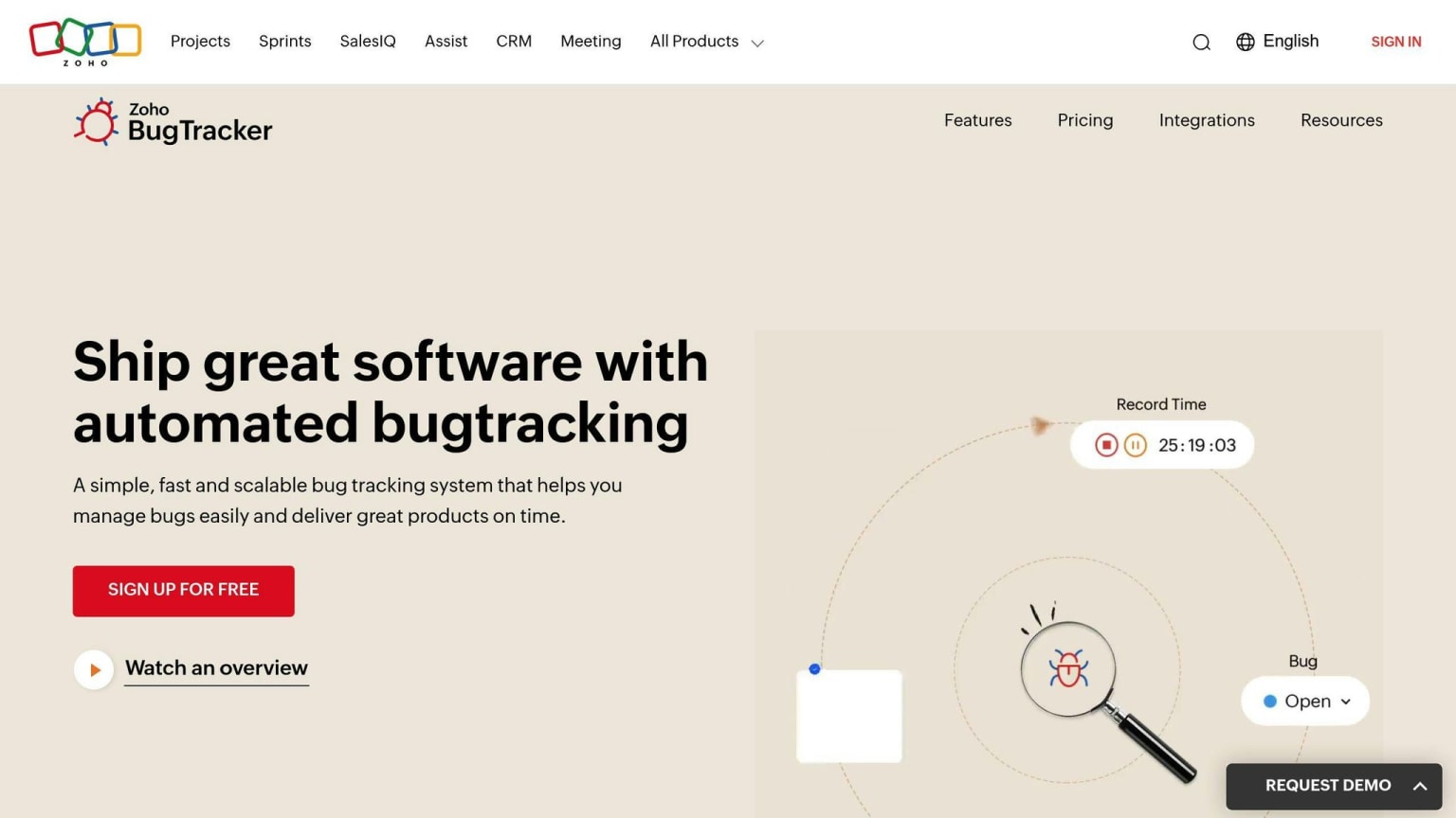 Zoho BugTracker