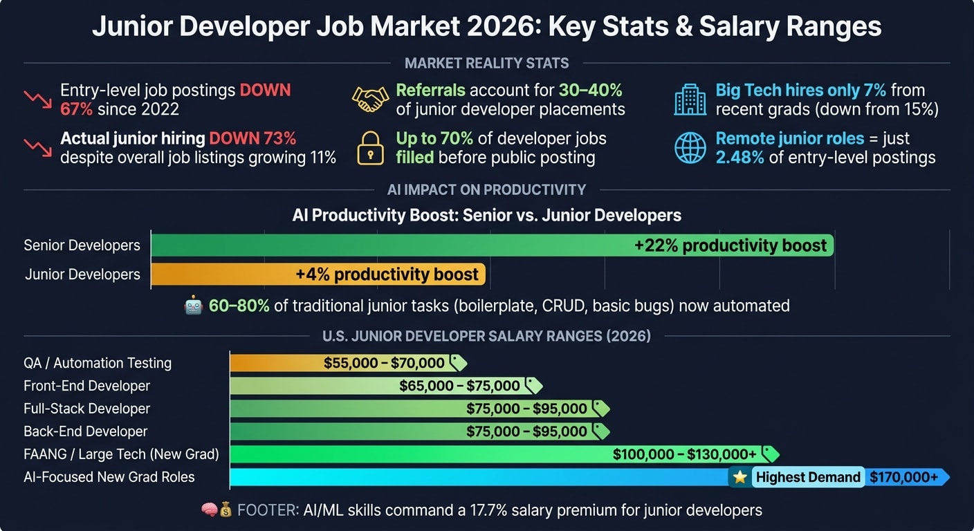 Junior Developer Job Market 2026: Key Stats & Salary Ranges