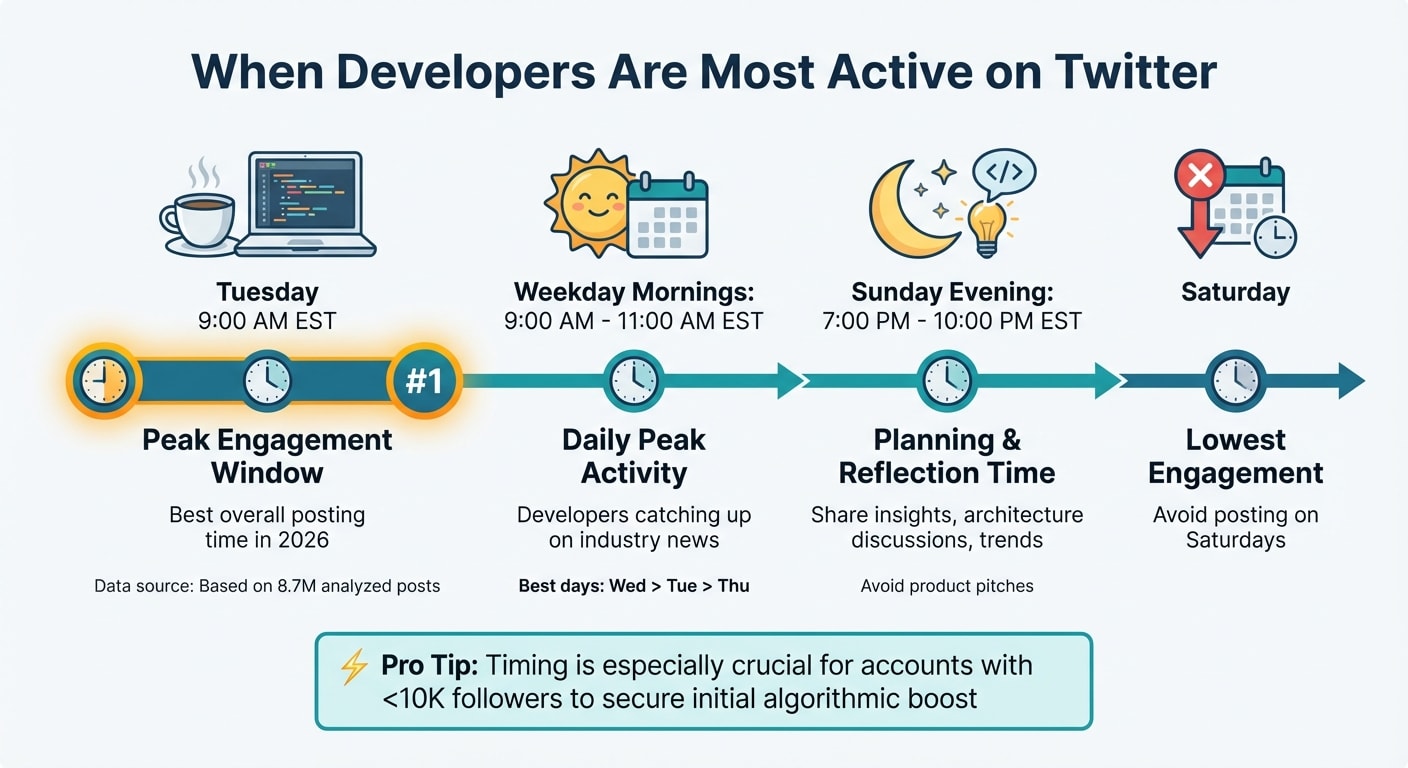 Best Times to Post Developer Content on Twitter