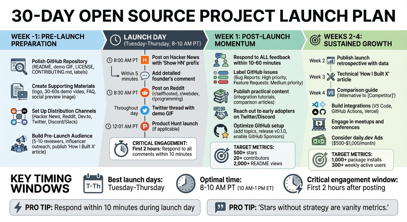 30-Day Open Source Project Launch Timeline and Checklist