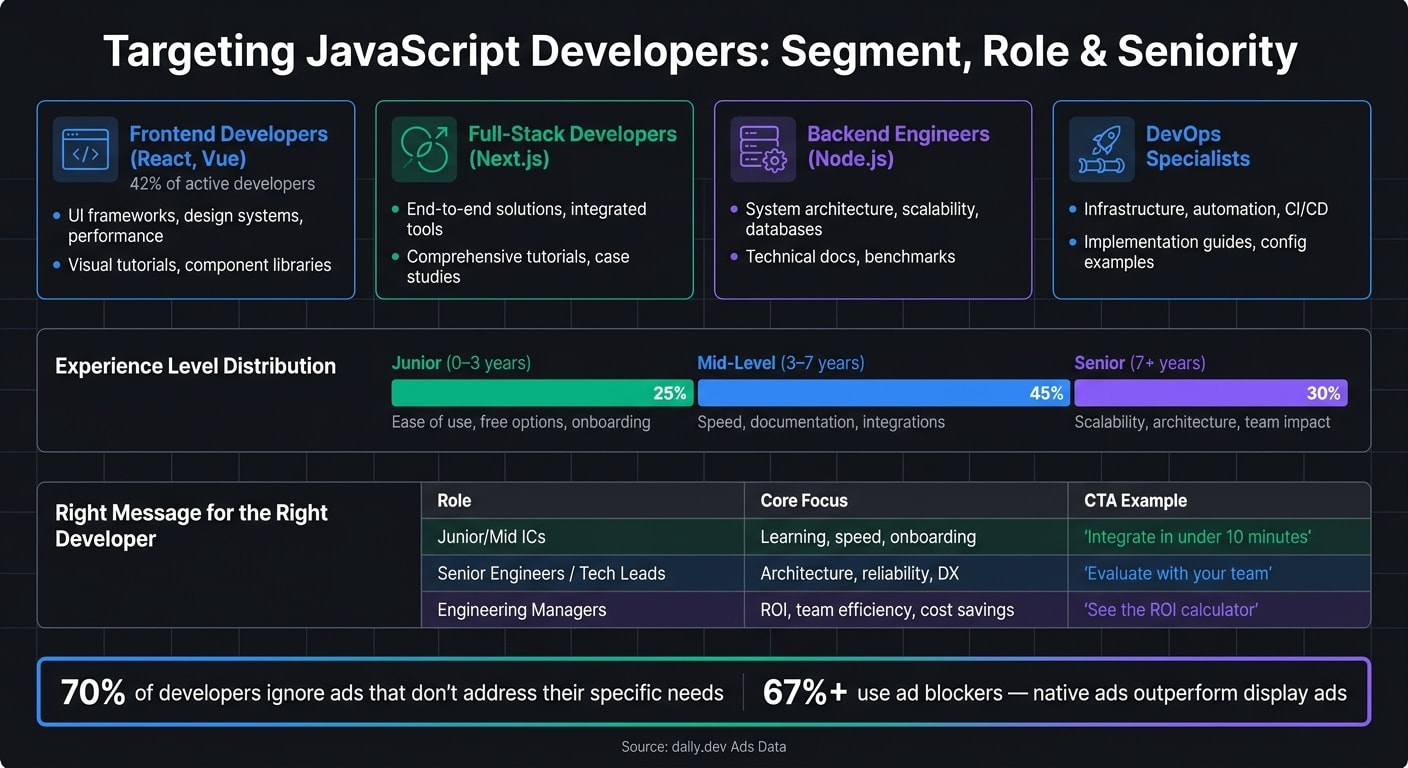 How to Target JavaScript Developers by Segment, Role & Seniority