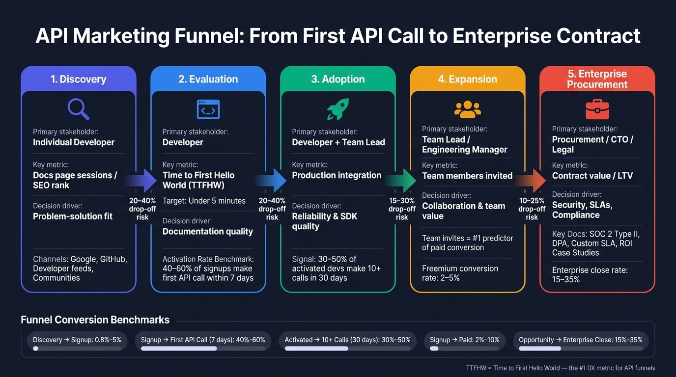 API Marketing Funnel: 5 Stages From First API Call to Enterprise Contract