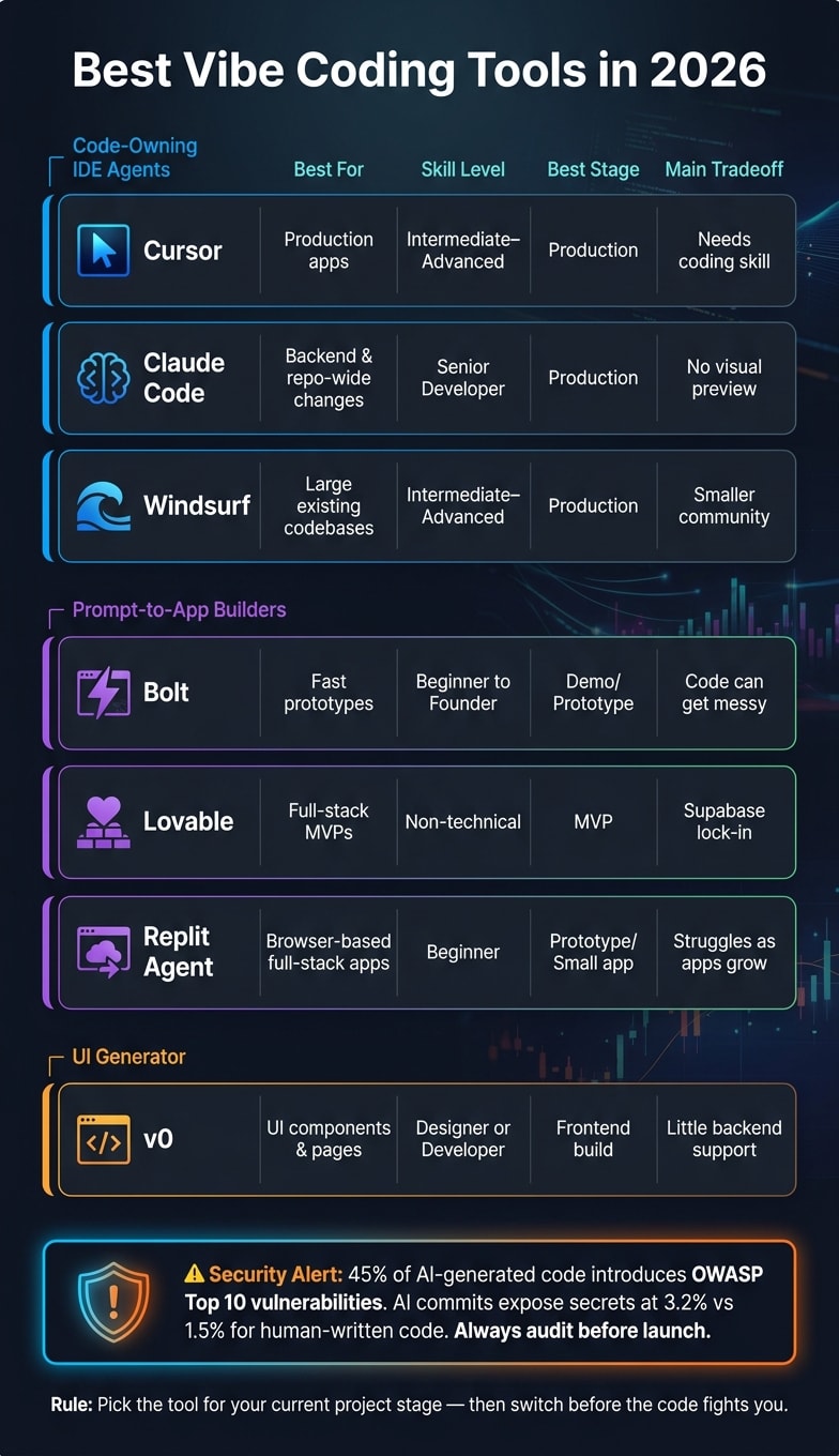 Best Vibe Coding Tools 2026: Side-by-Side Comparison