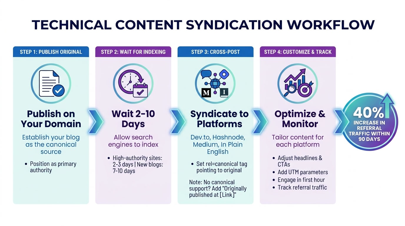 4-Step Content Syndication Workflow for Developer Articles