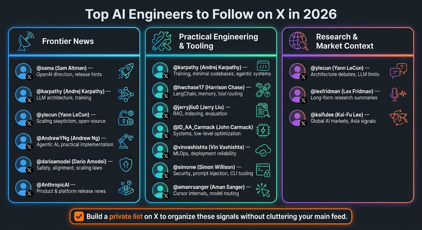 Top AI Engineers to Follow on X in 2026: Signal by Category