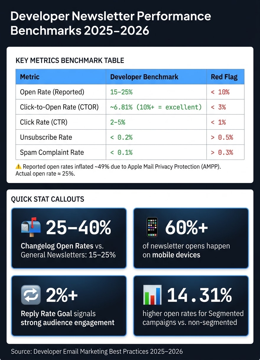 Developer Newsletter Benchmarks: Key Metrics & Performance Standards