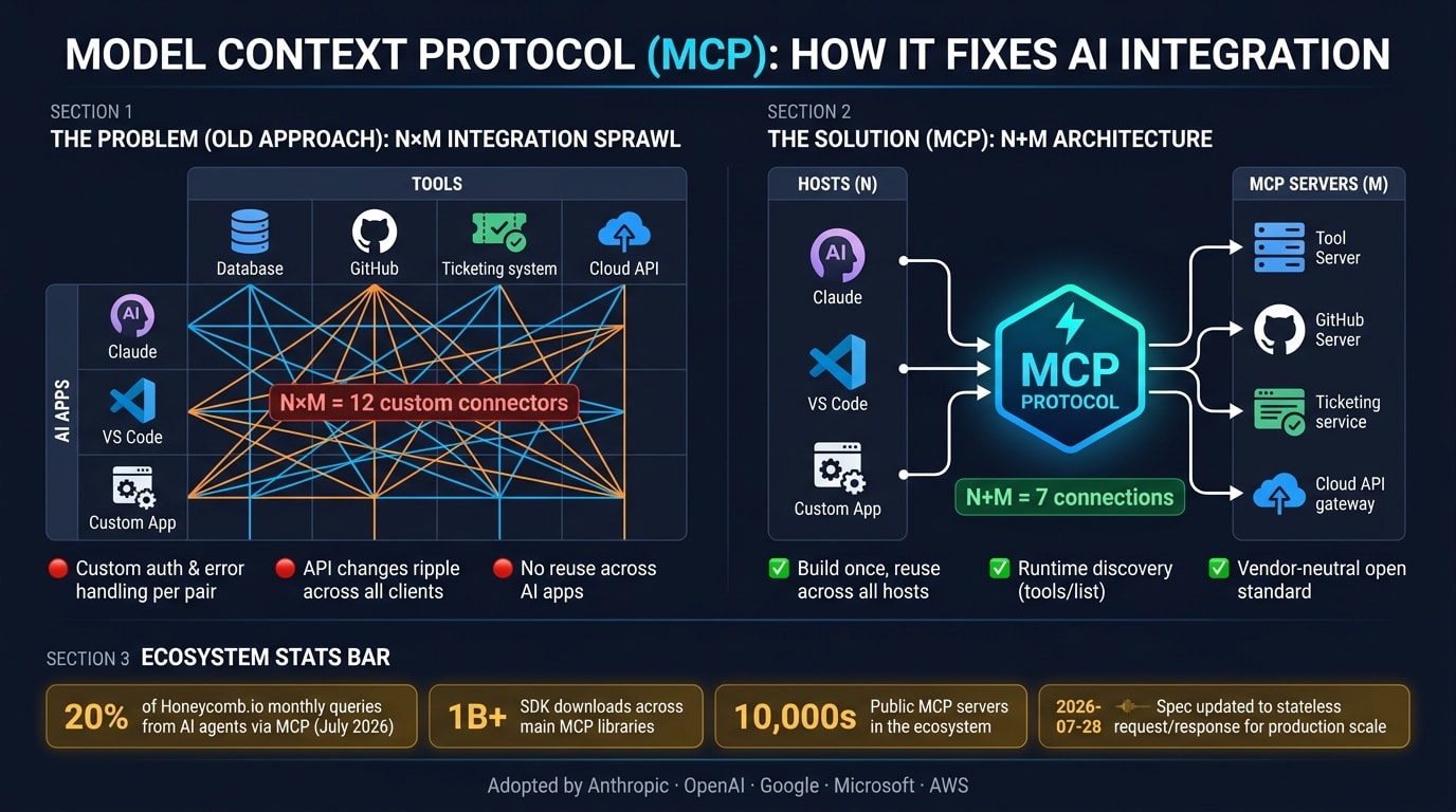 MCP vs Old AI Integration: N×M vs N+M Explained