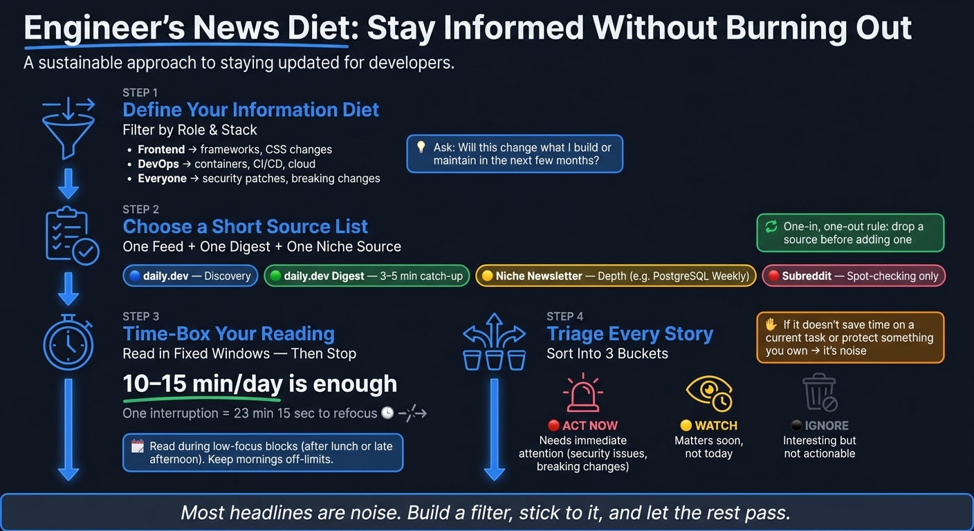 Engineer's News Diet: A 4-Step System to Stay Informed Without Burnout