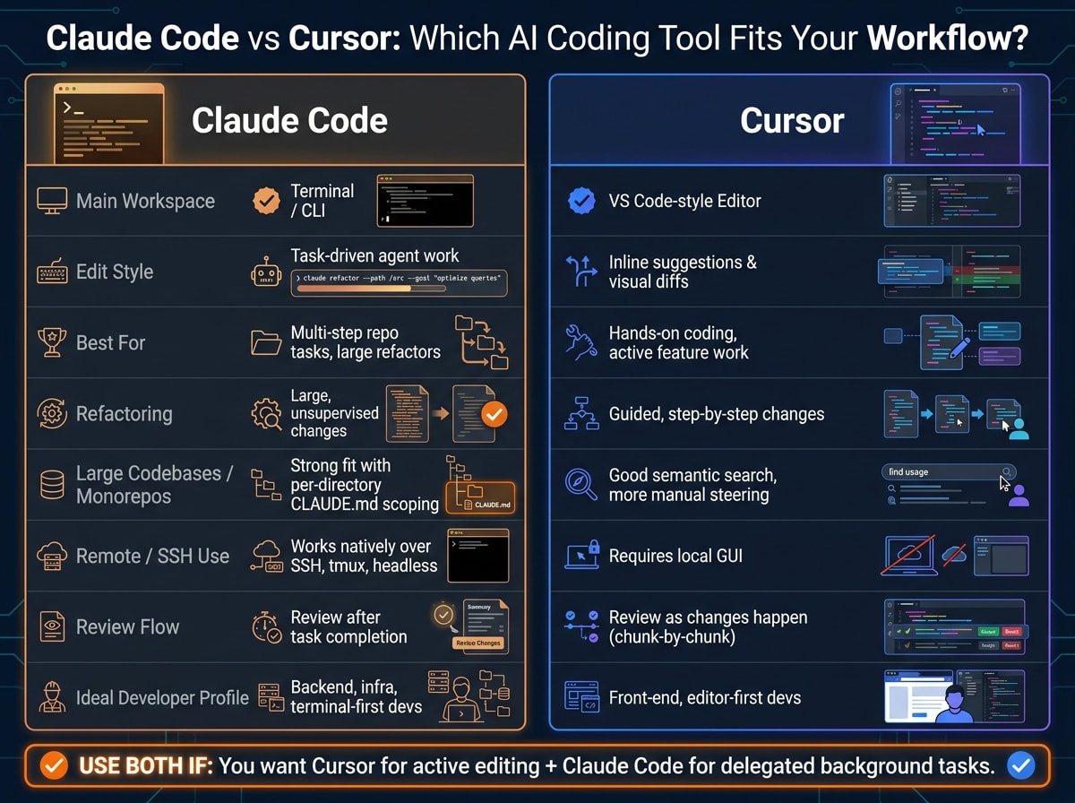 Claude Code vs Cursor: AI Coding Tool Comparison 2026