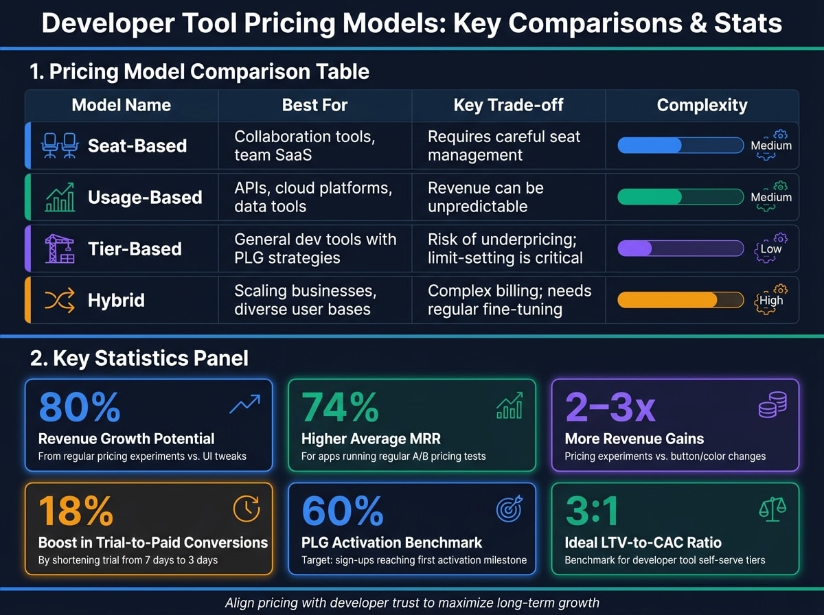 Developer Tool Pricing Models: Key Comparisons & Stats