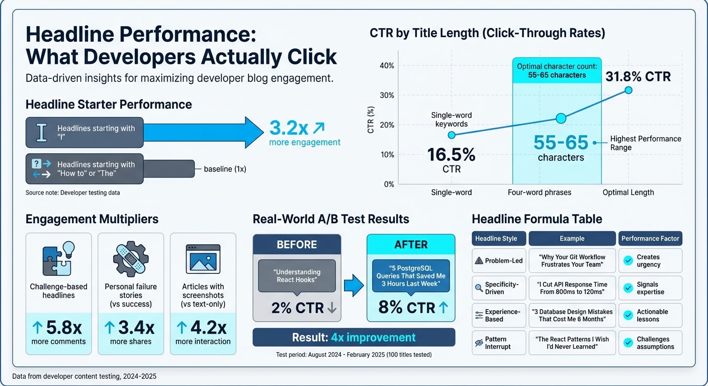 Headline Performance Comparison: What Makes Developer Blog Titles Click