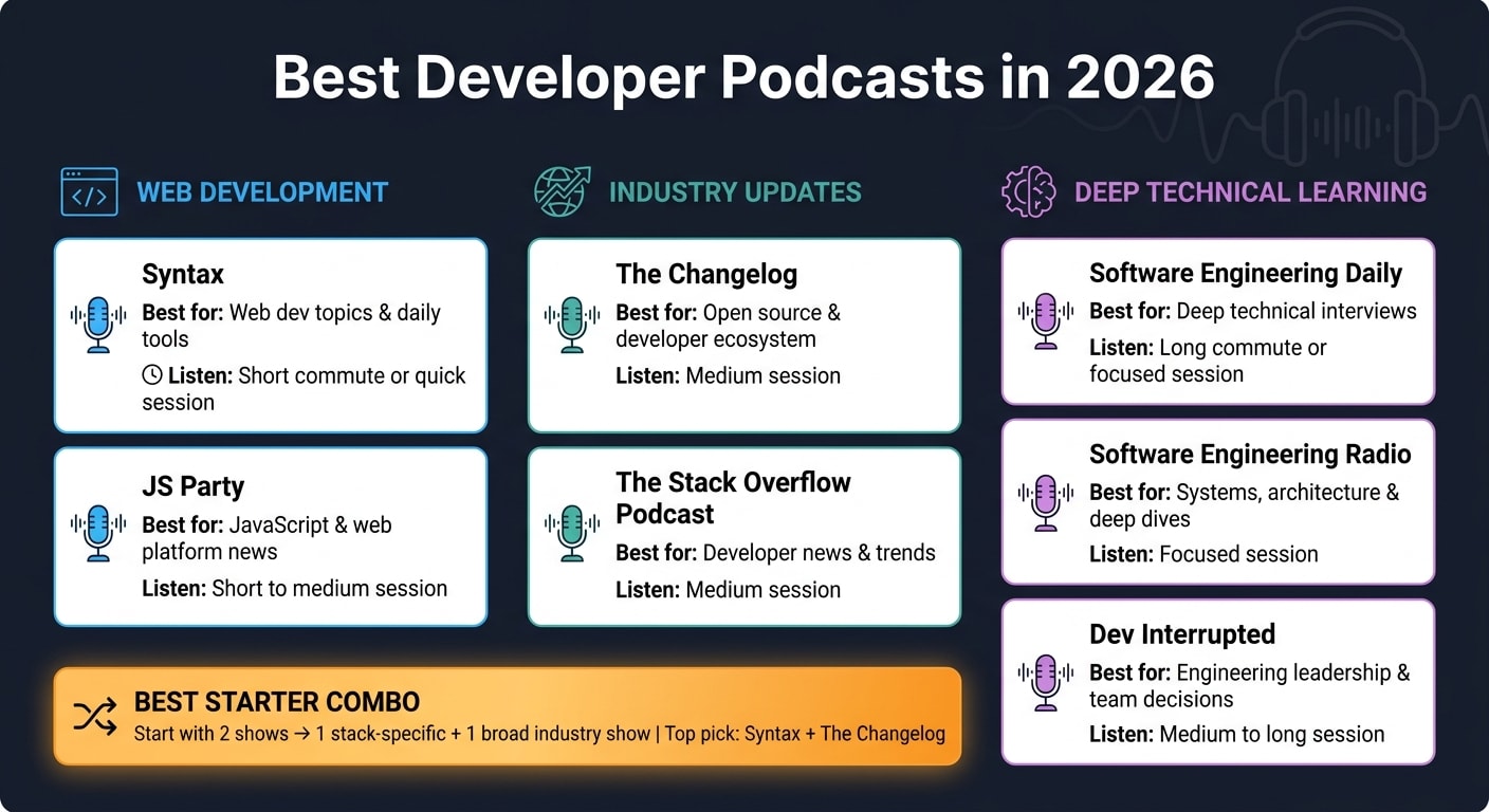 Best Developer Podcasts 2026: Quick Comparison Guide