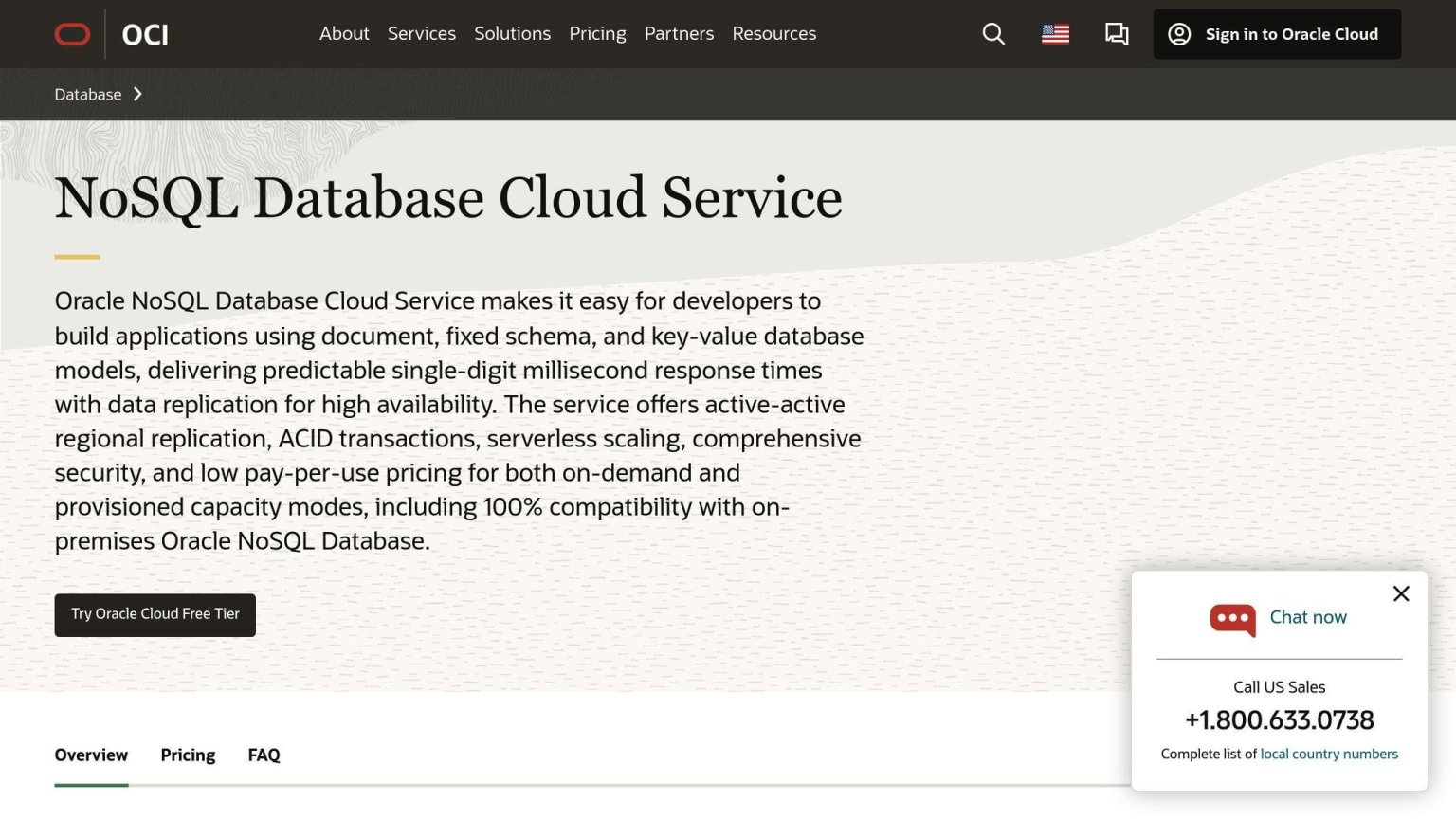 Oracle NoSQL Database Cloud