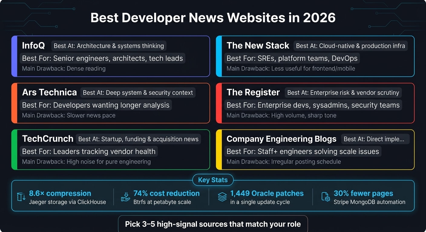 Best Developer News Websites in 2026: Side-by-Side Comparison