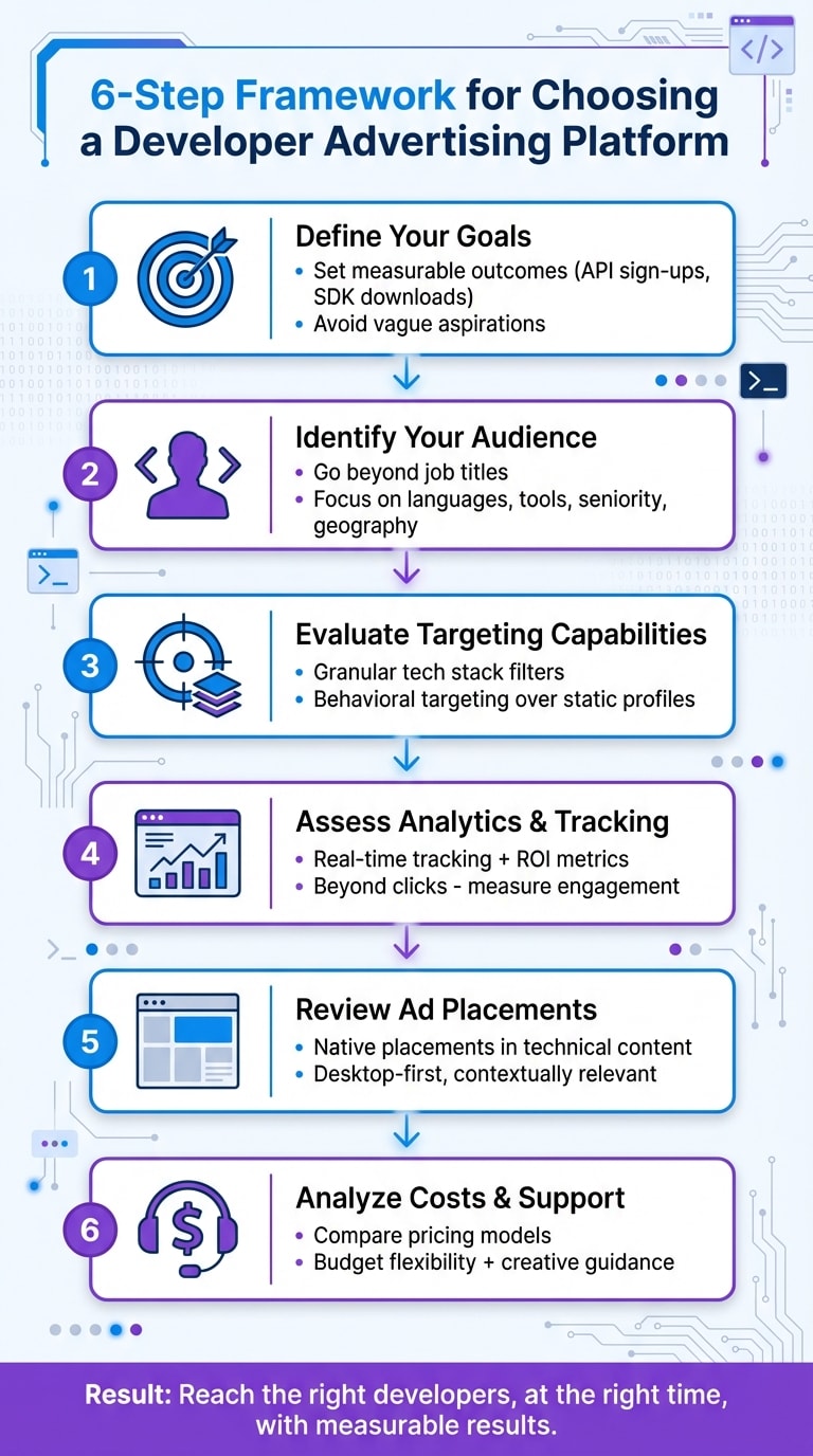 6-Step Framework for Choosing a Developer Advertising Platform