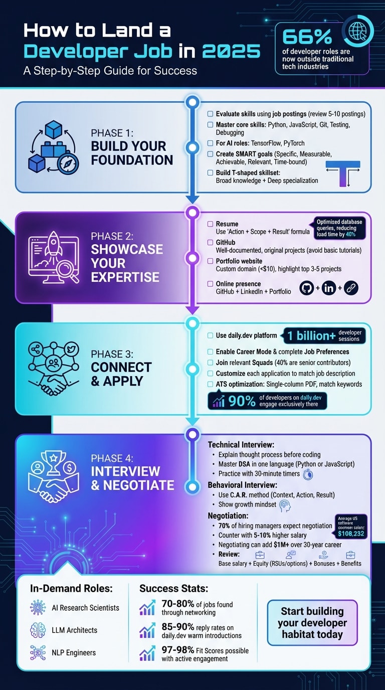 Complete Developer Job Search Roadmap: From Skills Assessment to Offer Negotiation