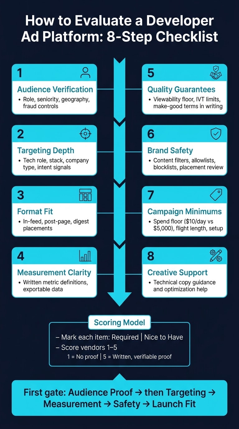 Developer Ad Platform Evaluation: 8-Step Checklist