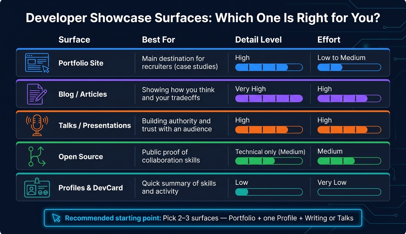 Developer Showcase Surfaces: Which One Is Right for You?