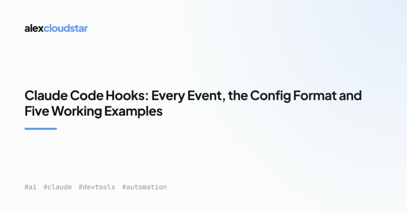 Claude Code Hooks: Events, Config and Examples (2026)