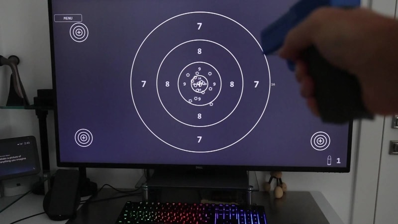 Someone turned their monitor into a laser pointer firing...