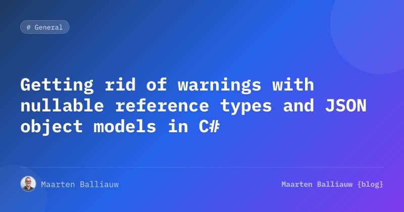 Getting rid of warnings with nullable reference types...