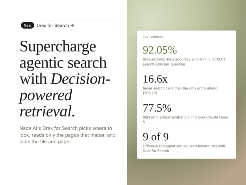 Nace AI's Drex for Search: page-level retrieval for...