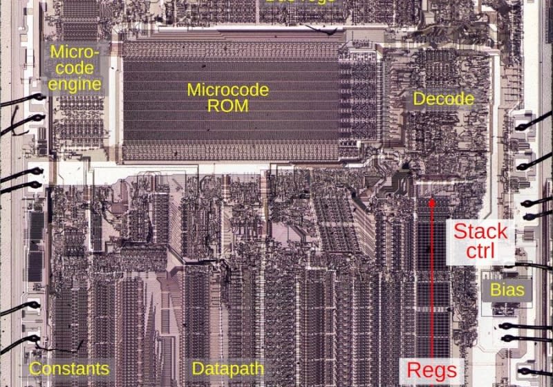 The stack circuitry of the Intel 8087 floating point chip, reverse ...