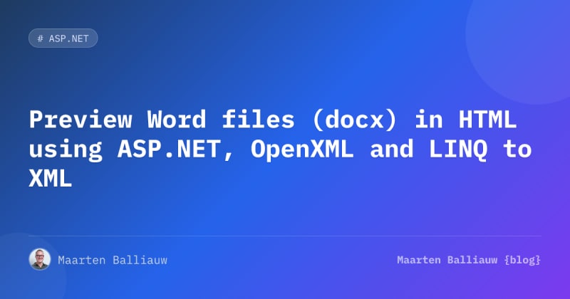 Preview Word files (docx) in HTML using ASP.NET, OpenXML...