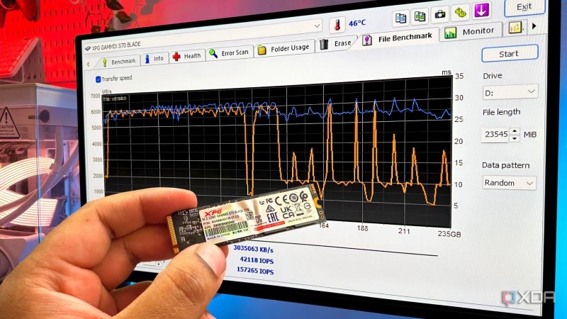 My SSD hit a speed cliff after 19 seconds, and the spec...