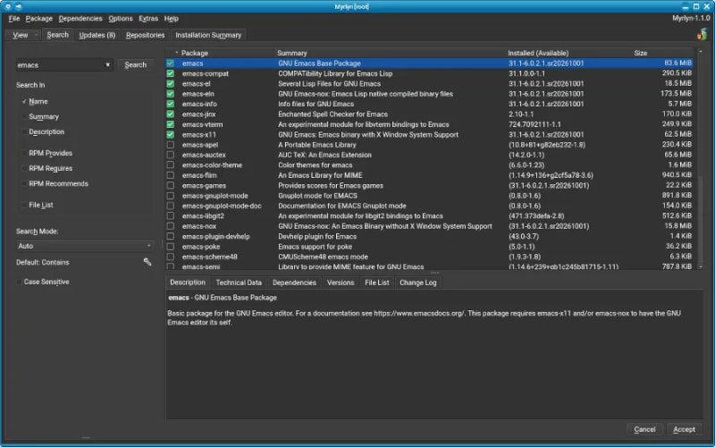 Myrlyn 1.1 Released For SUSE/openSUSE GUI Package Manager
