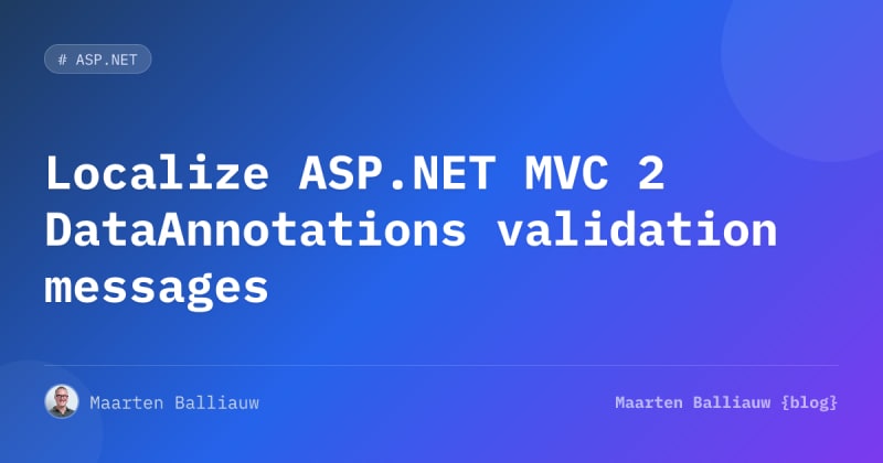 Localize ASP.NET MVC 2 DataAnnotations validation messages